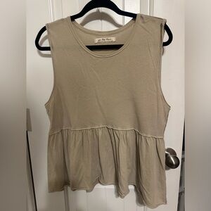 FREE PEOPLE Womens Matcha Green Sleeveless Crew Neck Casual Top